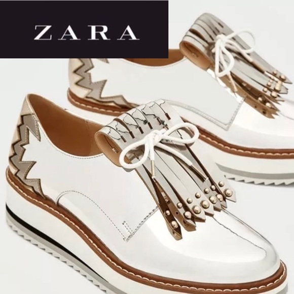 Zara | Shoes | Zara Silver Platform 